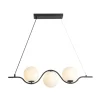 Lámpara de techo colgante Alcira Lineal 3 luces 3XG9 acabado negro mate estilo moderno 80cm largo.