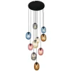 Lámpara de techo colgante Attis 10 luces 10XE27 acabado negro y varios colores estilo moderno 50cm Ø