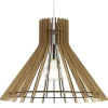 Lámpara de techo colgante Bell 1xE27 acabado madera natural estilo rústico 40cm Ø
