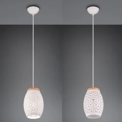 Lámpara de techo colgante Bidar Blanco 1XE27 15cm Ø