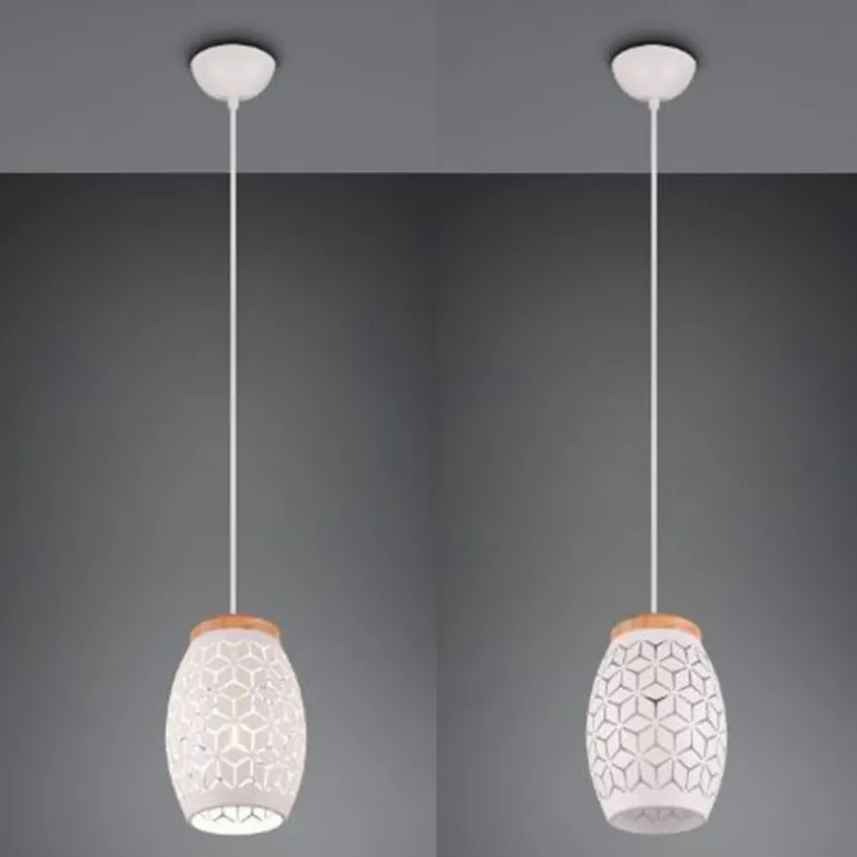 Lámpara de techo colgante Bidar Blanco 1XE27 15cm Ø