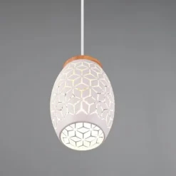Lámpara de techo colgante Bidar Blanco 1XE27 15cm Ø
