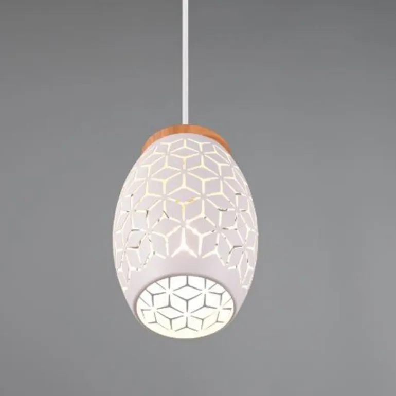 Lámpara de techo colgante Bidar Blanco 1XE27 15cm Ø