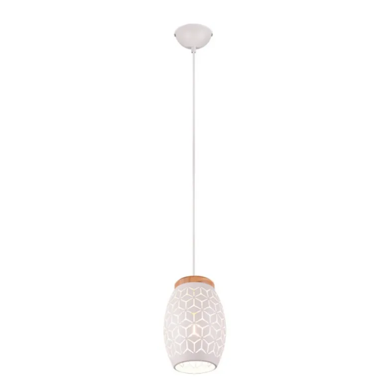 Lámpara de techo colgante Bidar Blanco 1XE27 15cm Ø