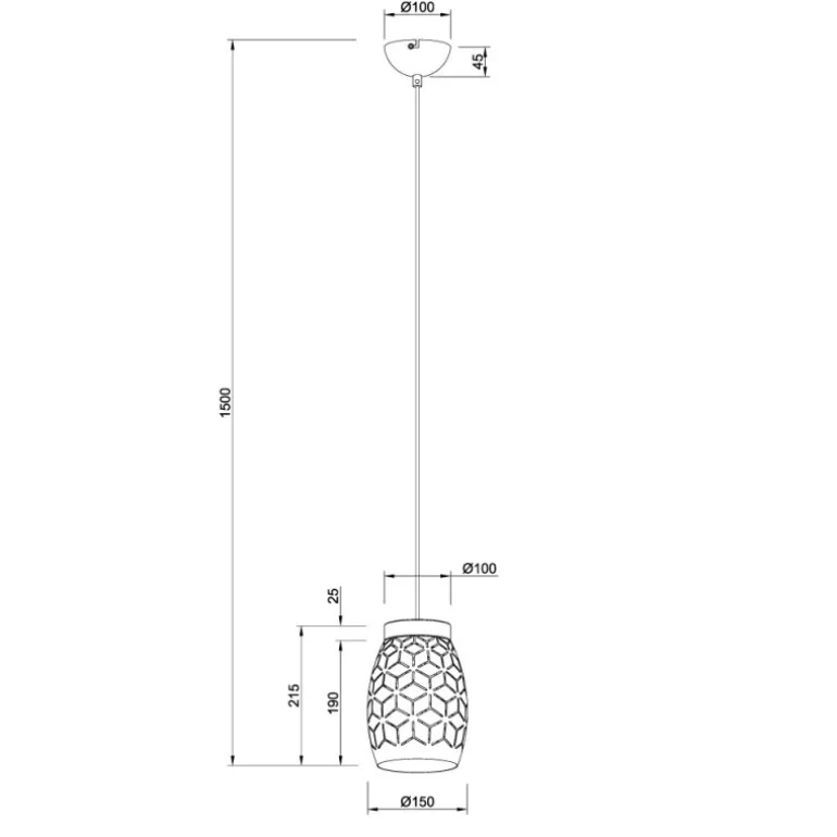 Lámpara de techo colgante Bidar Negro/Oro 1XE27 15cm Ø