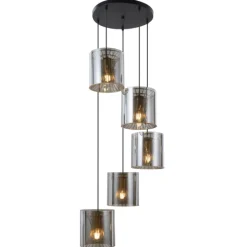 Lámpara de techo colgante Bruno 5 luces 5XE27 acabado negro estilo moderno 38cm Ø