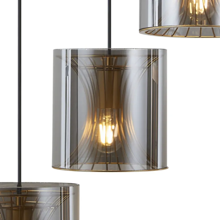 Lámpara de techo colgante Bruno 5 luces 5XE27 acabado negro estilo moderno 38cm Ø