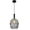 Lámpara de techo colgante Charis 1 luz 1XE27 acabado negro cristal ahumado estilo vintage 30cmØ