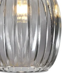 Lámpara de techo colgante Charis 1 luz 1XE27 acabado negro cristal ahumado estilo vintage 30cmØ