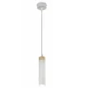 Lámpara de techo colgante Cilindro 1xGU10 acabado metal blanco madera natural estilo moderno 5.5cm Ø
