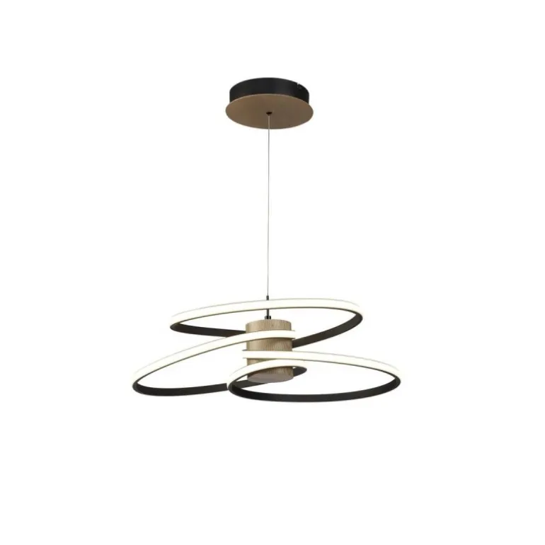 Lámpara de techo colgante Dina LED integrado 50w tonalidad 3000k acabado madera natural estilo nórdico 64cm Ø