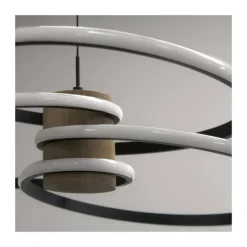Lámpara de techo colgante Dina LED integrado 50w tonalidad 3000k acabado madera natural estilo nórdico 64cm Ø