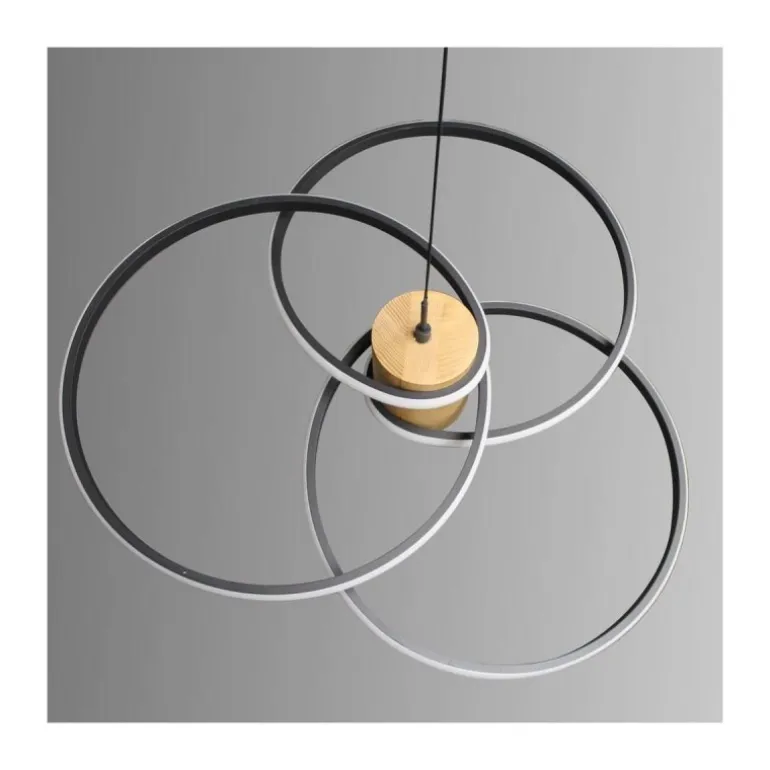 Lámpara de techo colgante Dina LED integrado 50w tonalidad 3000k acabado madera natural estilo nórdico 64cm Ø