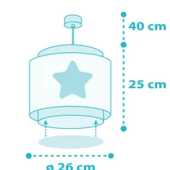 Lámpara de techo colgante Dreams Estrella Azul 1xE27 acabado azul estilo infantil 26cm Ø