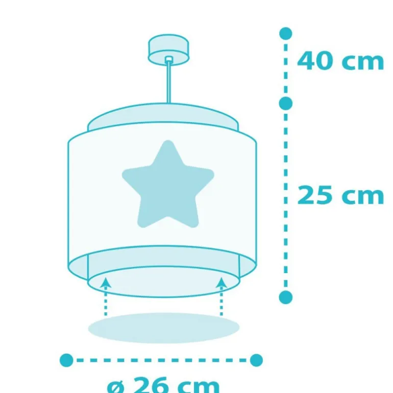 Lámpara de techo colgante Dreams Estrella Azul 1xE27 acabado azul estilo infantil 26cm Ø