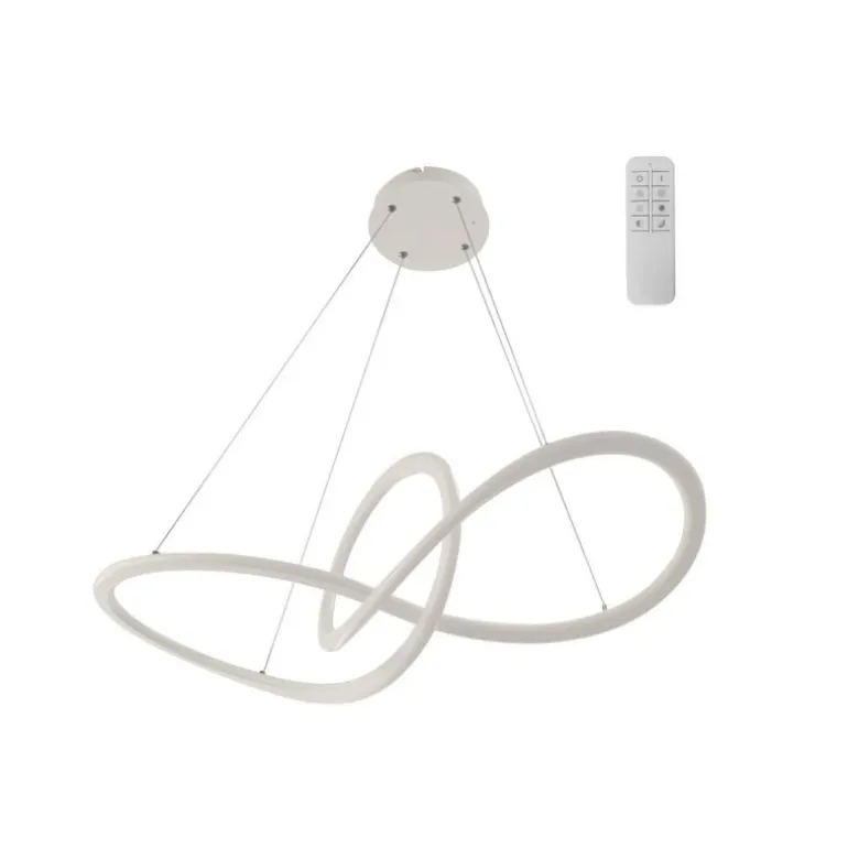 Lámpara de techo colgante Dunia LED integrado 53w 3CCT acabado blanco estilo moderno mando a distancia incluido