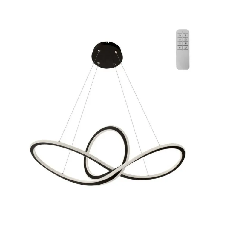 Lámpara de techo colgante Dunia LED integrado 53w 3CCT acabado negro estilo moderno mando a distancia incluido