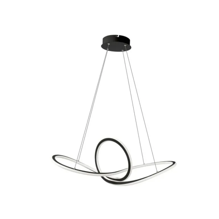 Lámpara de techo colgante Dunia LED integrado 53w 3CCT acabado negro estilo moderno mando a distancia incluido