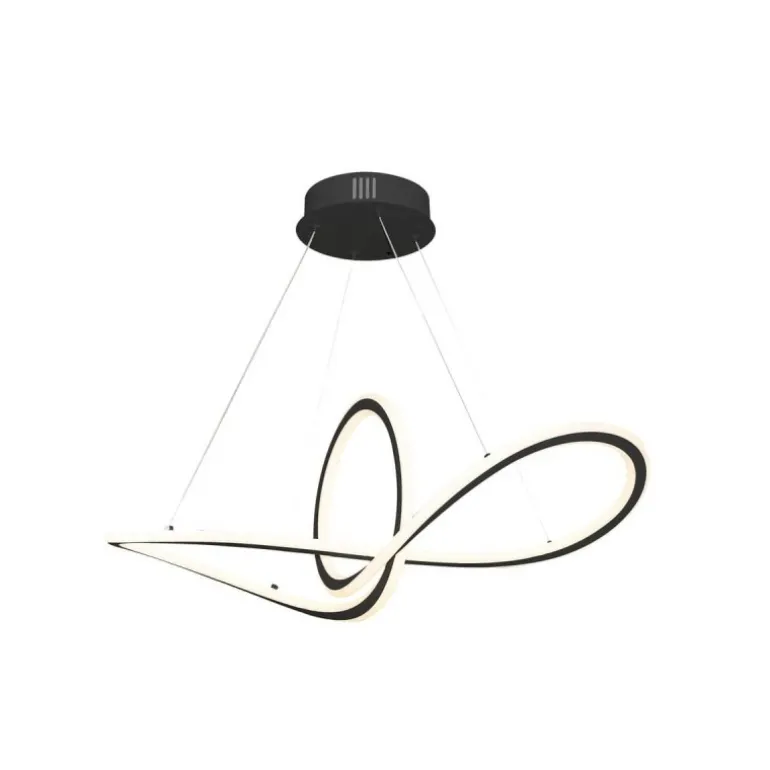 Lámpara de techo colgante Dunia LED integrado 53w 3CCT acabado negro estilo moderno mando a distancia incluido