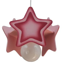Lámpara de techo colgante Estrella 1xE27 acabado madera rosa estilo infantil 32cm Ø