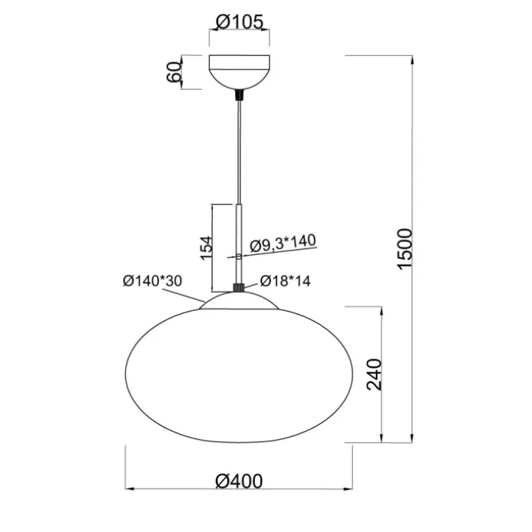Lámpara de techo colgante Fomento Bronce Viejo 1XE27 40CMØ