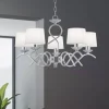 Lámpara de techo colgante Gloria 5 luces 5xE14 acabado metal cromo estilo clásico 58cm Ø