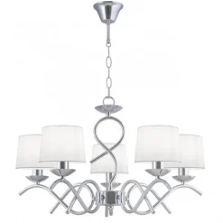 Lámpara de techo colgante Gloria 5 luces 5xE14 acabado metal cromo estilo clásico 58cm Ø