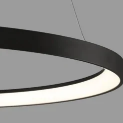 Lámpara de techo colgante Grace LED integrado 50w tonalidad 3000k acabado metal negro estilo moderno 58cm Ø