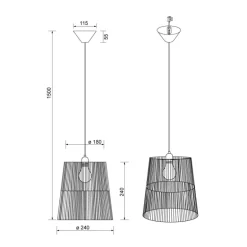 Lámpara de techo colgante Holm 1XE27 24cm Ø