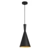Lámpara de techo colgante Iris III 1XE27 acabado metal negro e interior dorado estilo moderno 19cm Ø