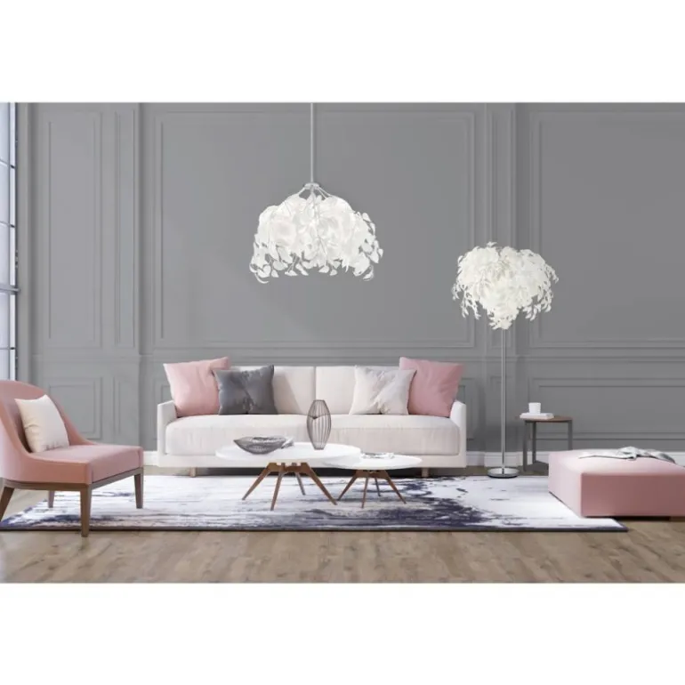 Lámpara de techo colgante Leavy mini 1xE27 acabado blanco estilo moderno 38cm Ø