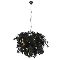 Lámpara de techo colgante Leavy 4xE14 acabado negro estilo moderno 70cm Ø