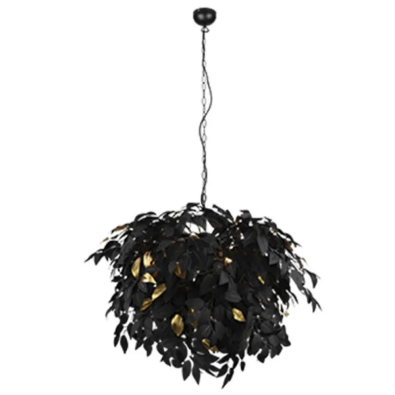 Lámpara de techo colgante Leavy 4xE14 acabado negro estilo moderno 70cm Ø