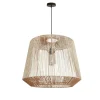Lámpara de techo colgante Line 3 1xE27 acabado fibra natural estilo nórdico 50cm Ø