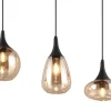 Lámpara de techo colgante Lumina 3L Negro/ Ámbar 3XE14