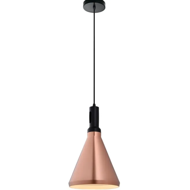 Lámpara de techo colgante 1luz 1xE27 acabado metal cobre estilo industrial 25cm Ø