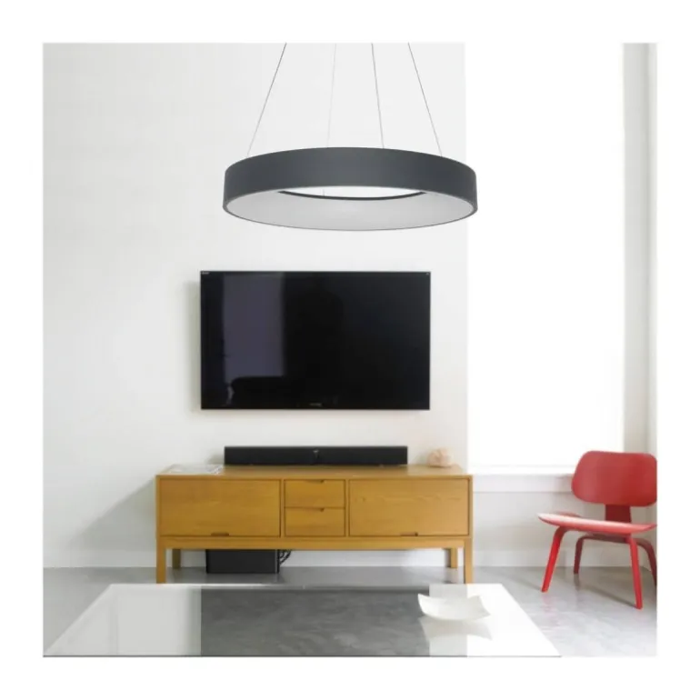 Lámpara de techo colgante Lyn LED integrado 40w 3CCT acabado antracita estilo moderno incluye mando a distancia 55cm Ø