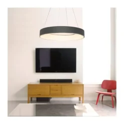 Lámpara de techo colgante Lyn LED integrado 40w 3CCT acabado antracita estilo moderno incluye mando a distancia 55cm Ø