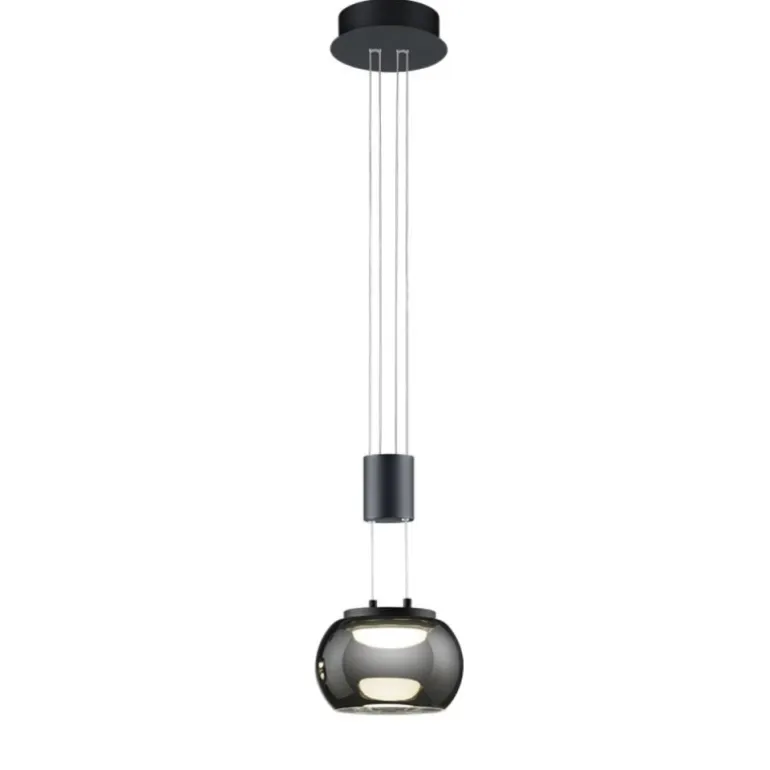 Lámpara de techo colgante Madison LED integrado 8w 3000k 3 intensidades acabado negro estilo moderno regulable en altura 18cm Ø