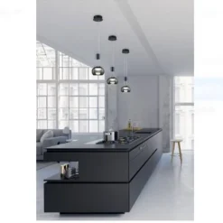 Lámpara de techo colgante Madison LED integrado 8w 3000k 3 intensidades acabado negro estilo moderno regulable en altura 18cm Ø