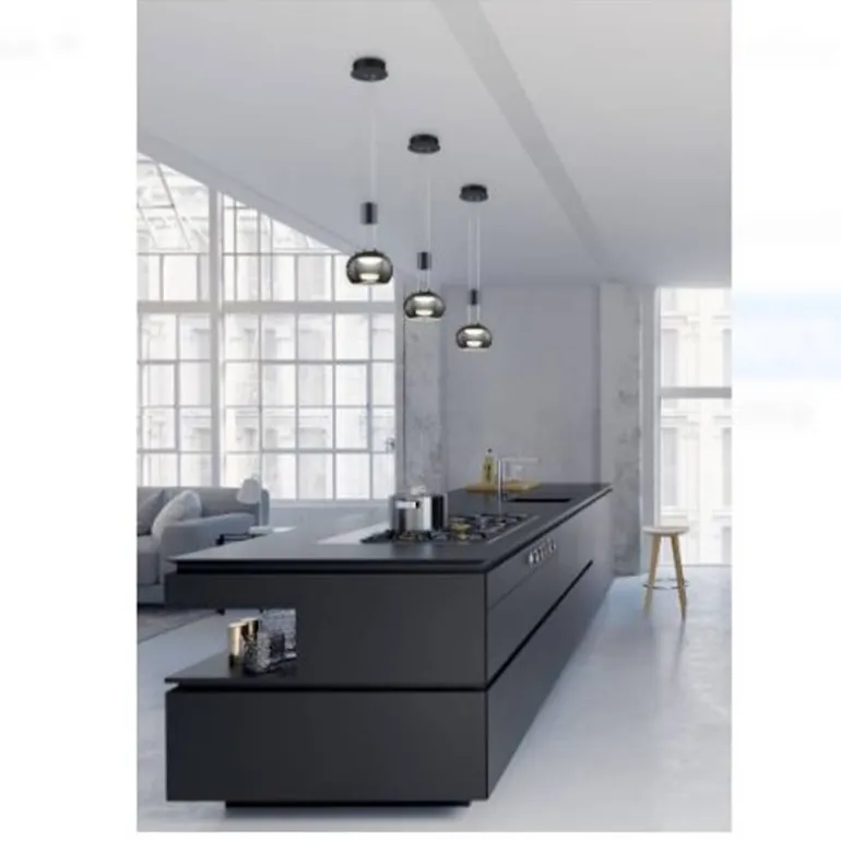 Lámpara de techo colgante Madison LED integrado 8w 3000k 3 intensidades acabado negro estilo moderno regulable en altura 18cm Ø