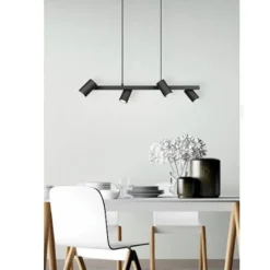 Lámpara de techo colgante Marley 4 luces 4xGU10 acabado metal negro estilo moderno