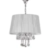 Lámpara de techo colgante Miramar Plata 4xE14 acabado metal cromo pantalla hilo plata estilo clásico 40cm Ø