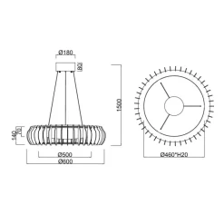 Lámpara de techo colgante Monte Natural LED 40W 3CCT 60cm Ø