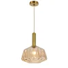Lámpara de techo colgante Nascha 1XE27 acabado metal dorado cristal ámbar estilo moderno 30cm Ø