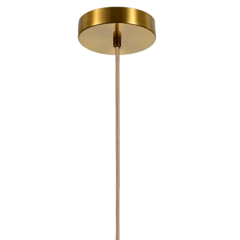 Lámpara de techo colgante Nilsa 1 luz 1XE27 acabado dorado envejecido cristal ámbar estilo vintage 20cm Ø