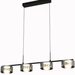 Lámpara de techo colgante Ónix Lineal 5 luces LED integrado 5X6W 4000K 2100lm acabado negro estilo moderno