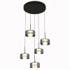 Lámpara de techo colgante Ónix 5 luces LED integrado 5X8W 4000K 2800lm acabado negro estilo moderno 44cm Ø