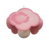 Lámpara de techo colgante Nube 1xE27 acabado madera rosa estilo infantil 35cm Ø