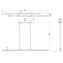 Lámpara de techo colgante Odio Negro LED 22w 3000k 2500LM